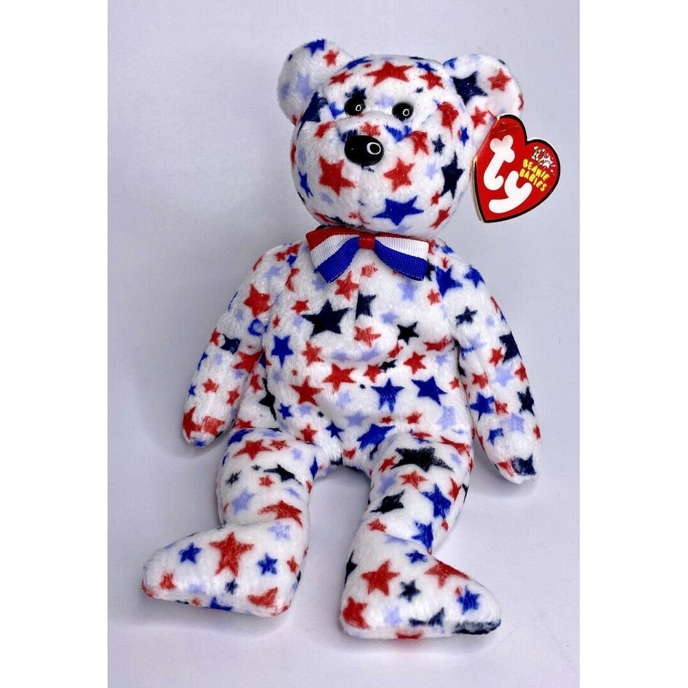 2003 Ty Beanie Baby "Red, White & Blue" Retired Patriotic Bear BB14